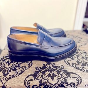 Giorgio Armani Blue leather platform loafers